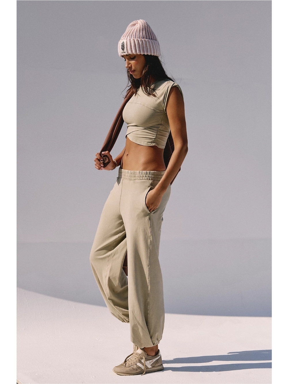 Free People Movement Hot Shot Crossover Pants Sage Stone - Picture 3 of 9